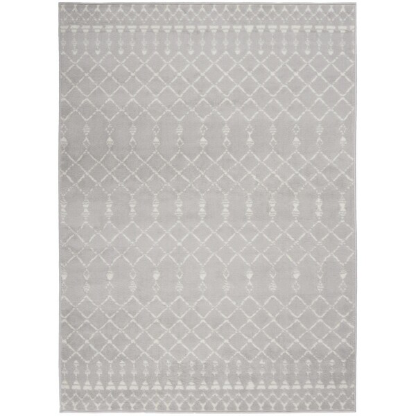 Homeroots 5 x 7 ft. Gray & Ivory Berber Pattern Area Rug 385825 - main